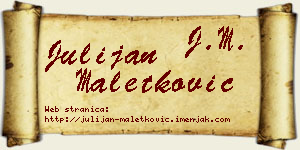 Julijan Maletković vizit kartica